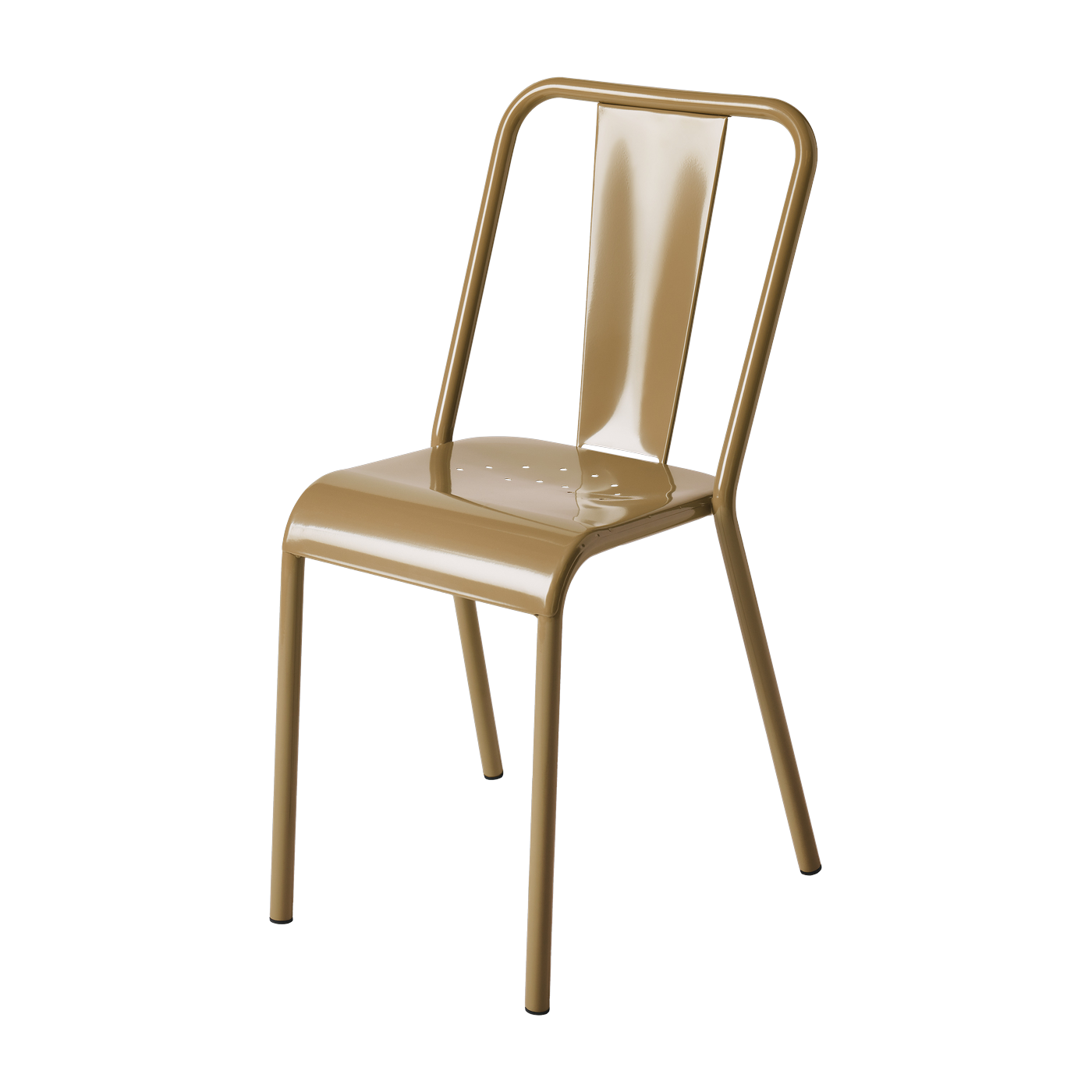 Chaise en acier brun vert T37 - Tolix
