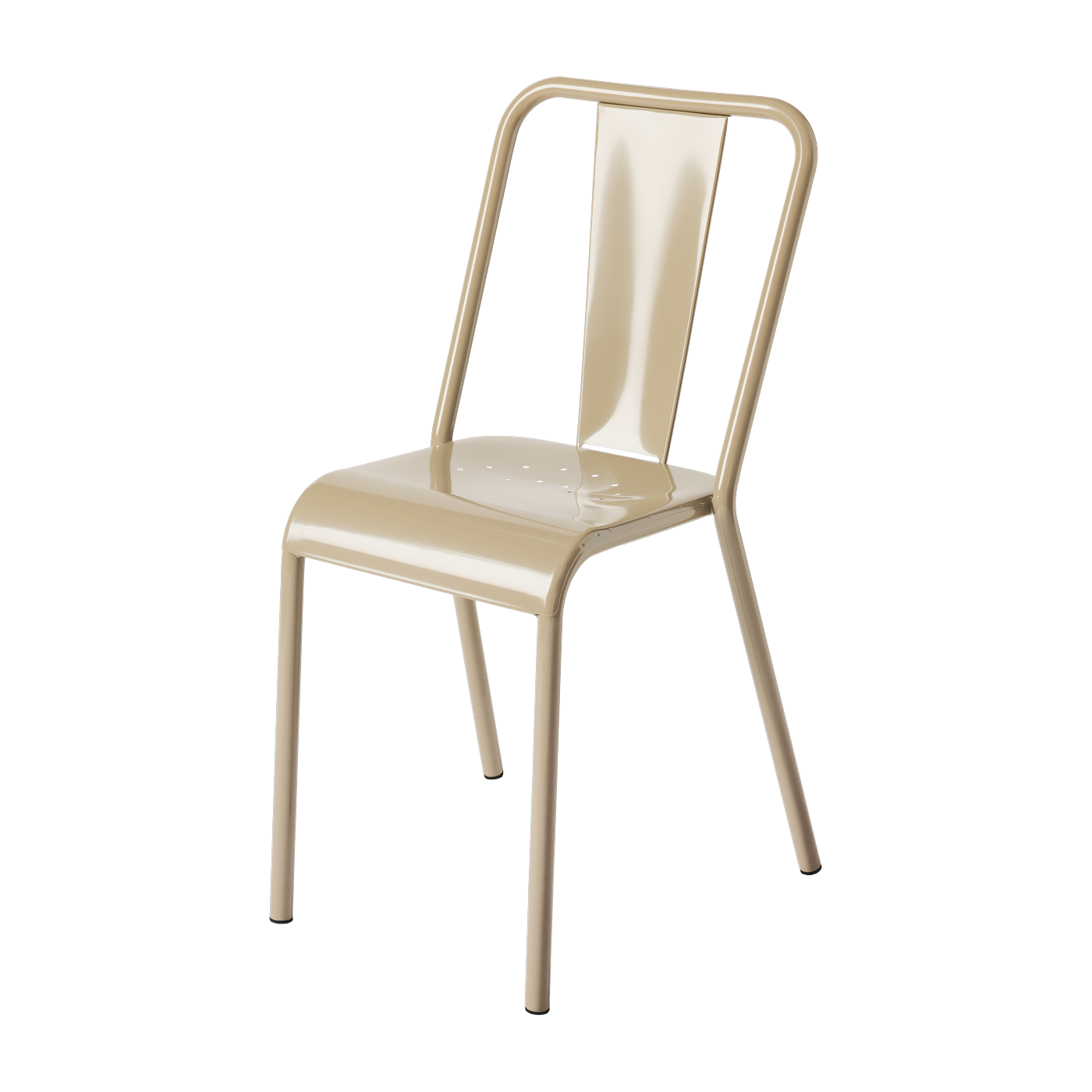 Chaise en acier gris beige T37 - Tolix