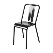 Dark black steel chair T37 - Tolix