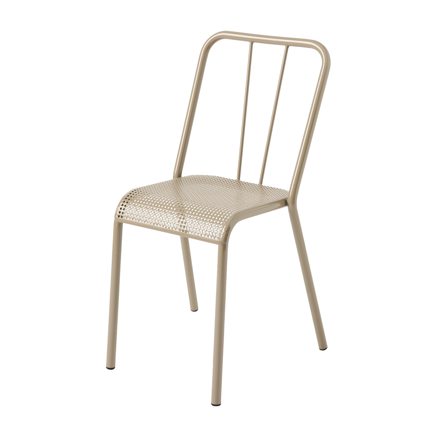 Chaise en acier tressé gris beige T37 - Tolix