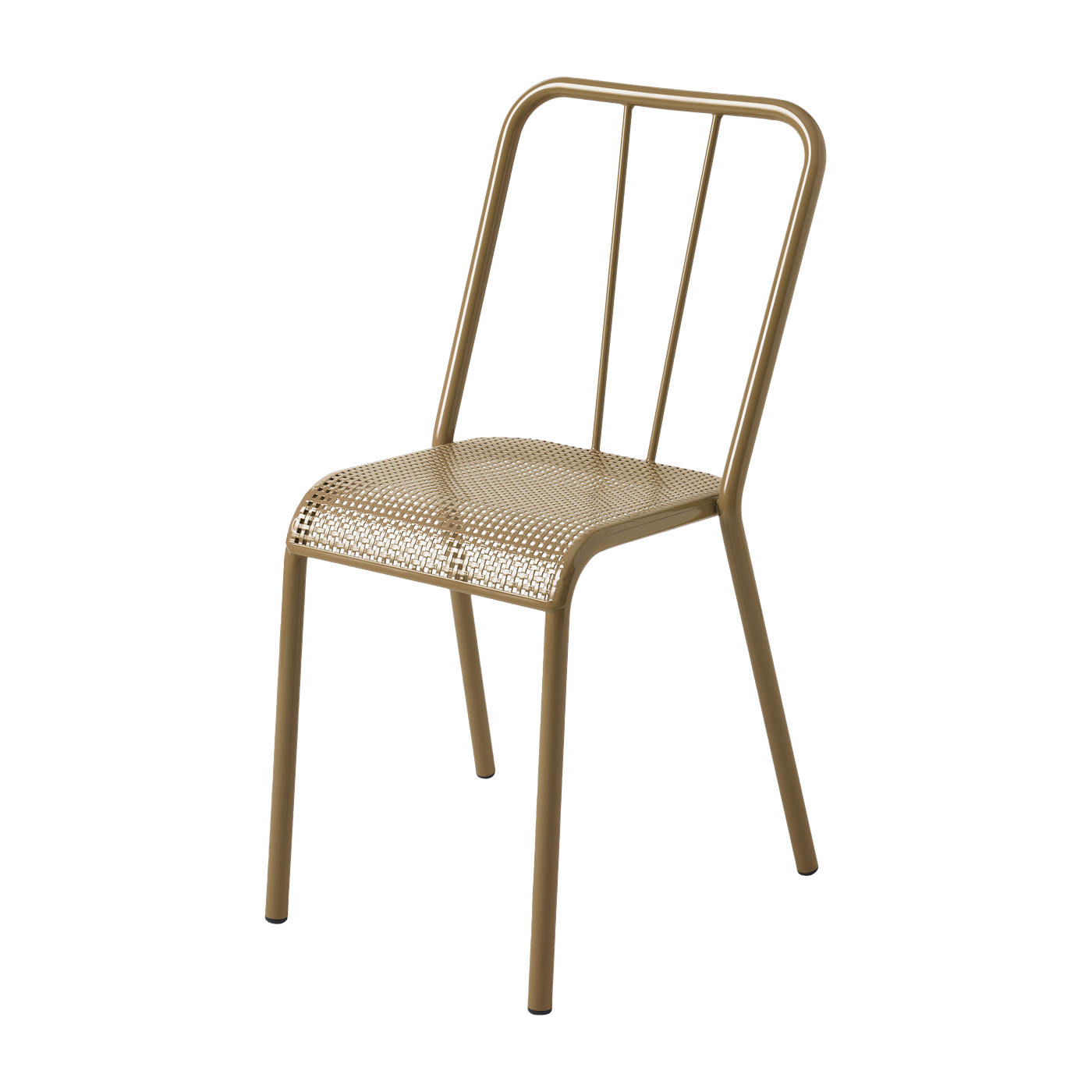Chaise en acier tressé brun vert T37 - Tolix