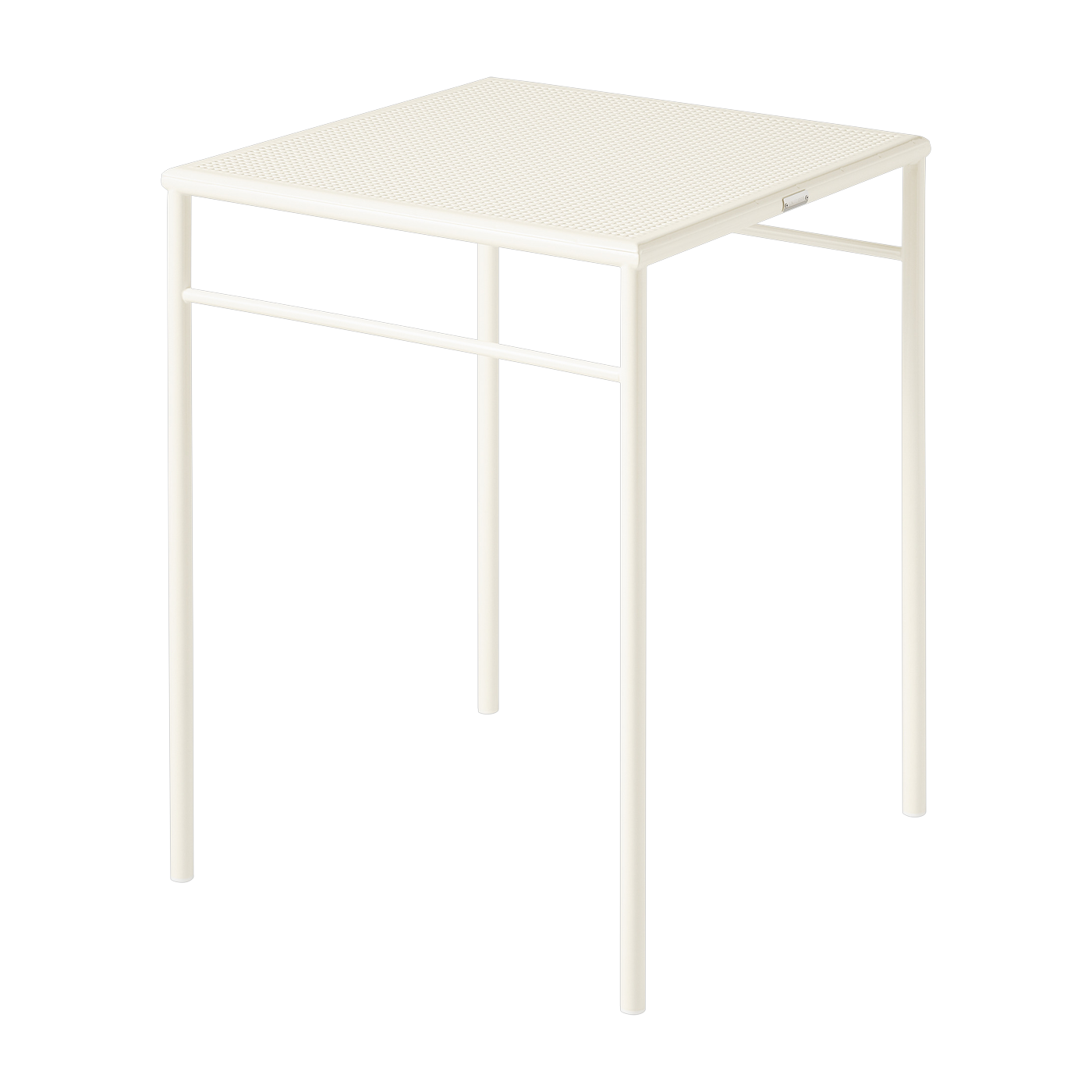 Quadratischer Esstisch aus geflochtenem Stahl perlweiß 60x60cm T37 - -. Tolix