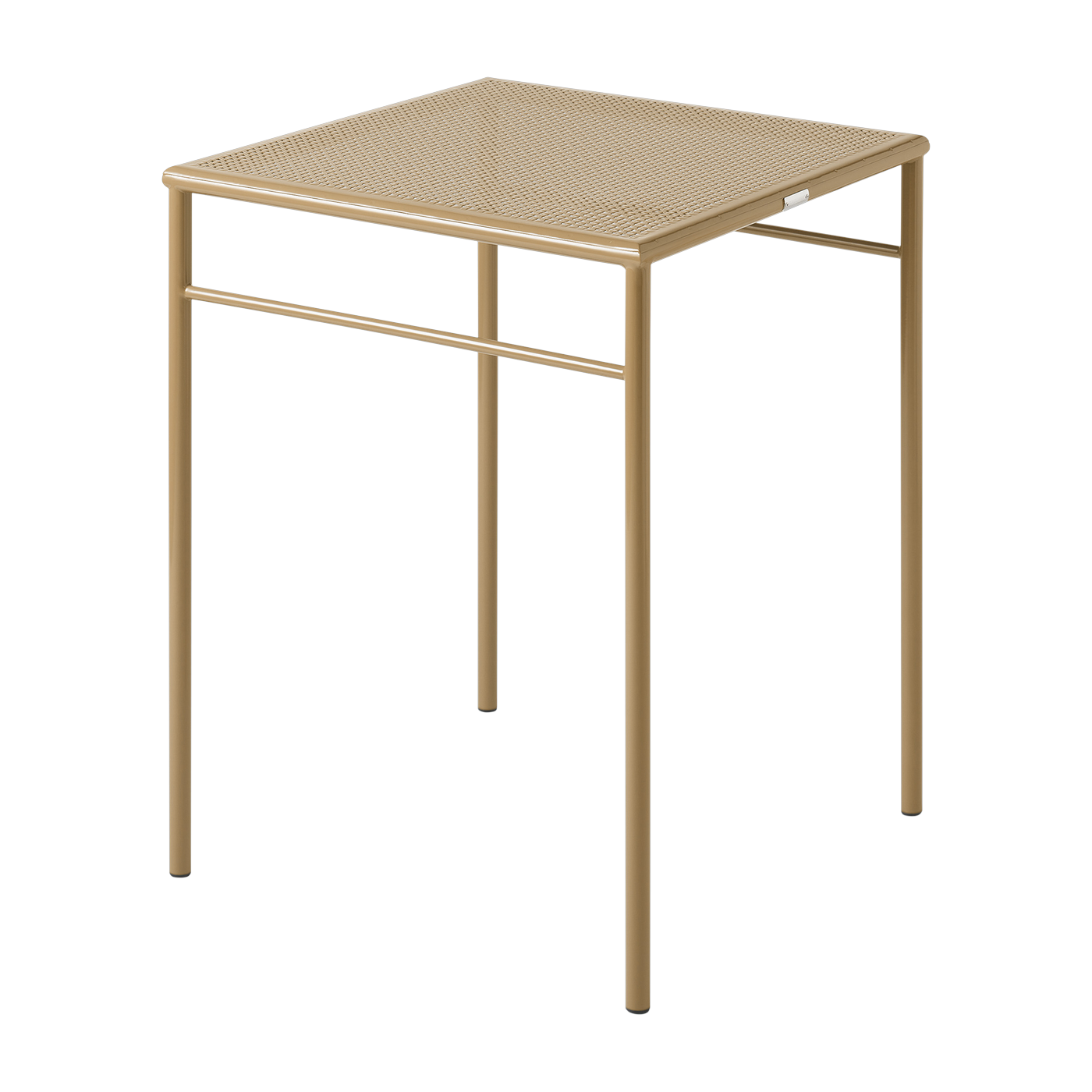 Quadratischer Esstisch aus braun-grün geflochtenem Stahl 60x60cm T37 -. Tolix