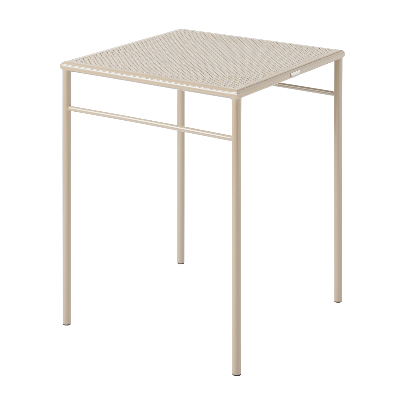 Quadratischer Esstisch aus geflochtenem Stahl grau beige 60x60cm T37 - -. Tolix