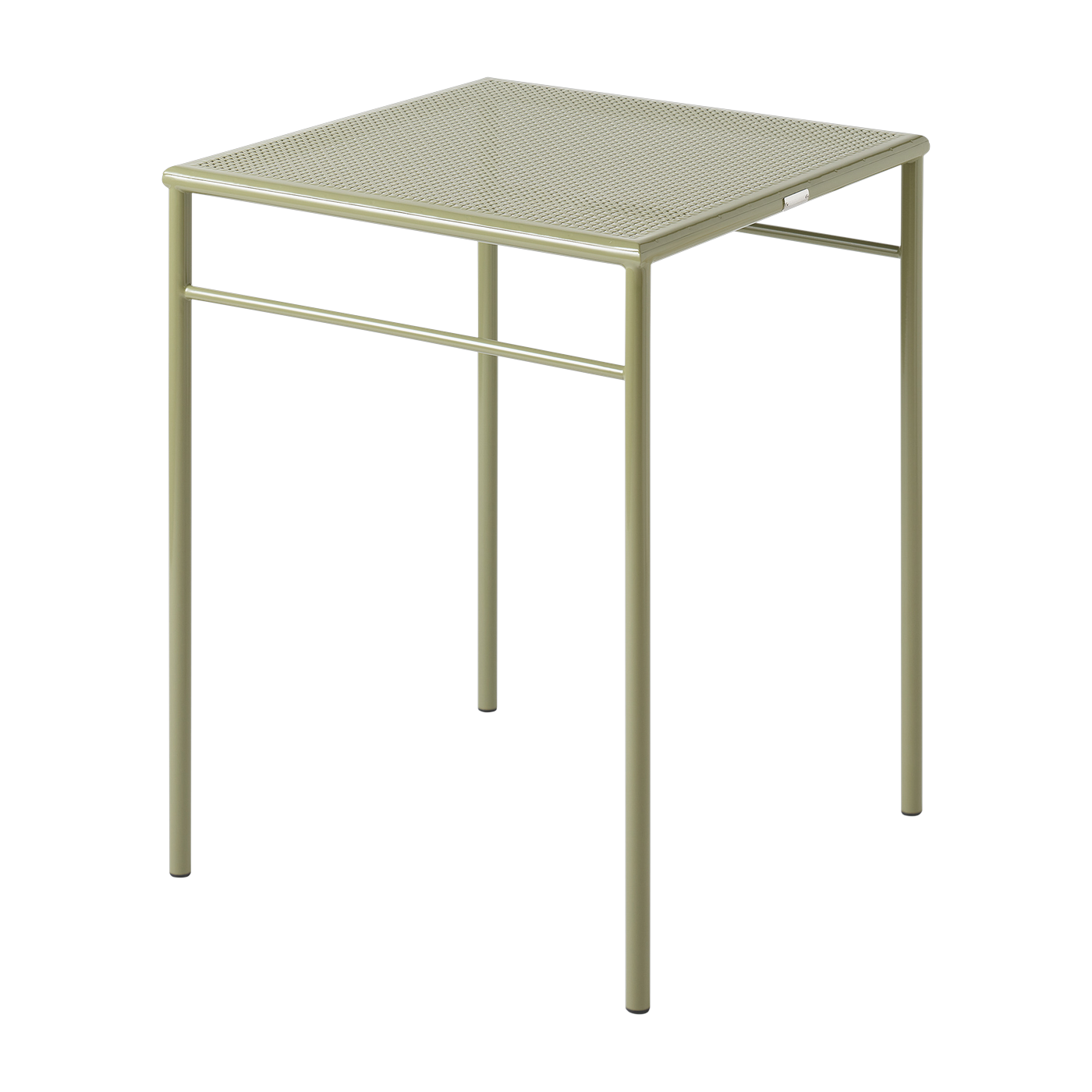 Quadratischer Esstisch aus geflochtenem Stahl in Binsengrün 60x60cm T37 - -. Tolix