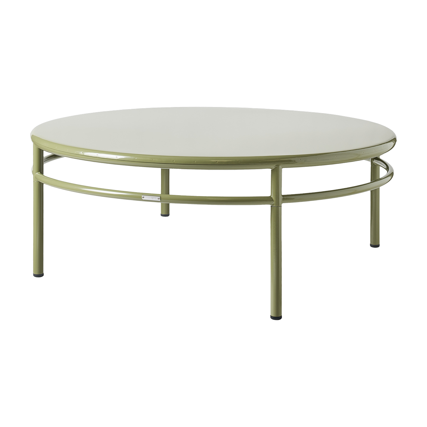 Table basse ronde en acier vert jonc 120cm T37 - Tolix
