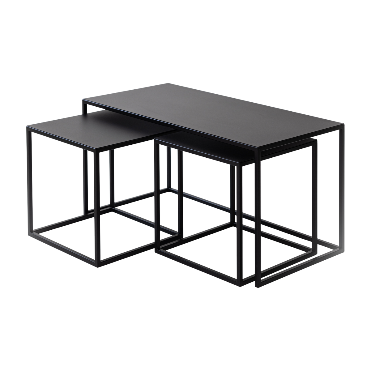 طاولة متداخلة من الفولاذ الأسود 45x90 سم Tre Semina X - Metallbude