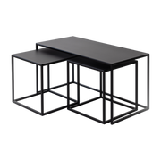 Table gigogne en acier noir 45x90cm Tre Semina X - Metallbude