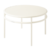 Table basse ronde en acier tressé banc perlé T37 - Tolix