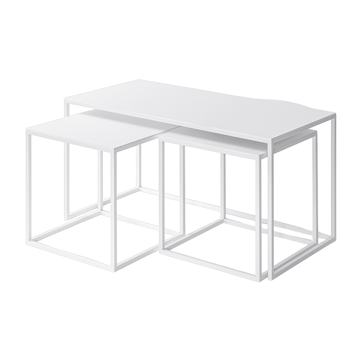 Ausziehbarer Tisch aus weißem Stahl 45x90cm Tre Semina X - Metallbude