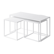 Table gigogne en acier blanc 45x90cm Tre Semina X - Metallbude