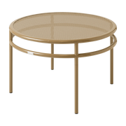 Table basse ronde en acier tressé brun vert T37 - Tolix