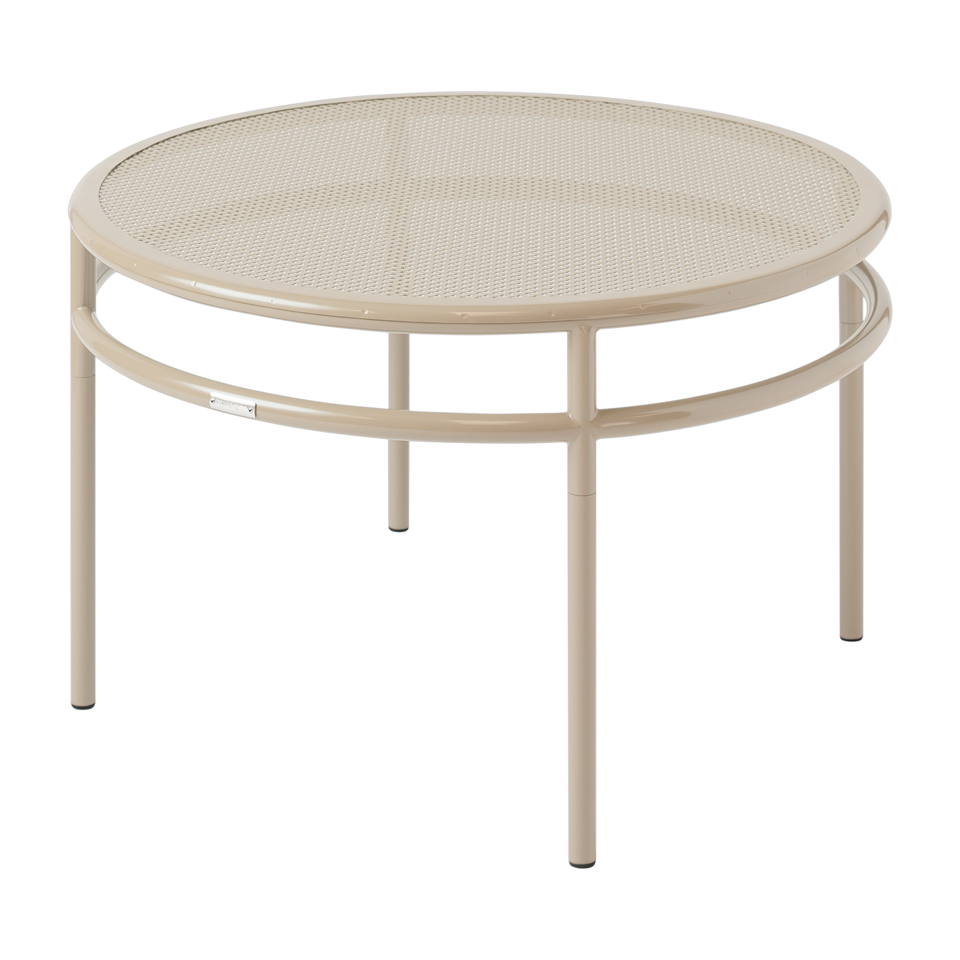 Table basse ronde en acier tressé gris beige T37 - Tolix