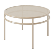 ronde braided steel coffee table gray beige T37 - Tolix