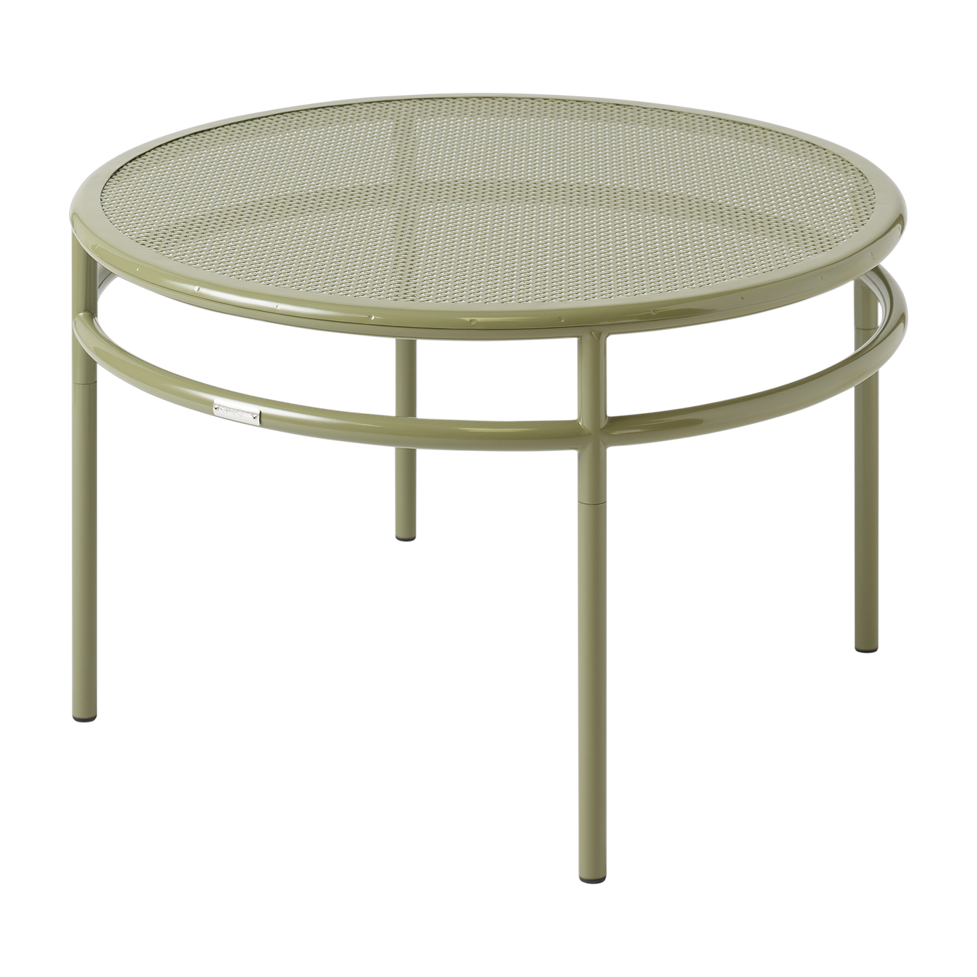 Table basse ronde en acier tressé vert jonc T37 - Tolix