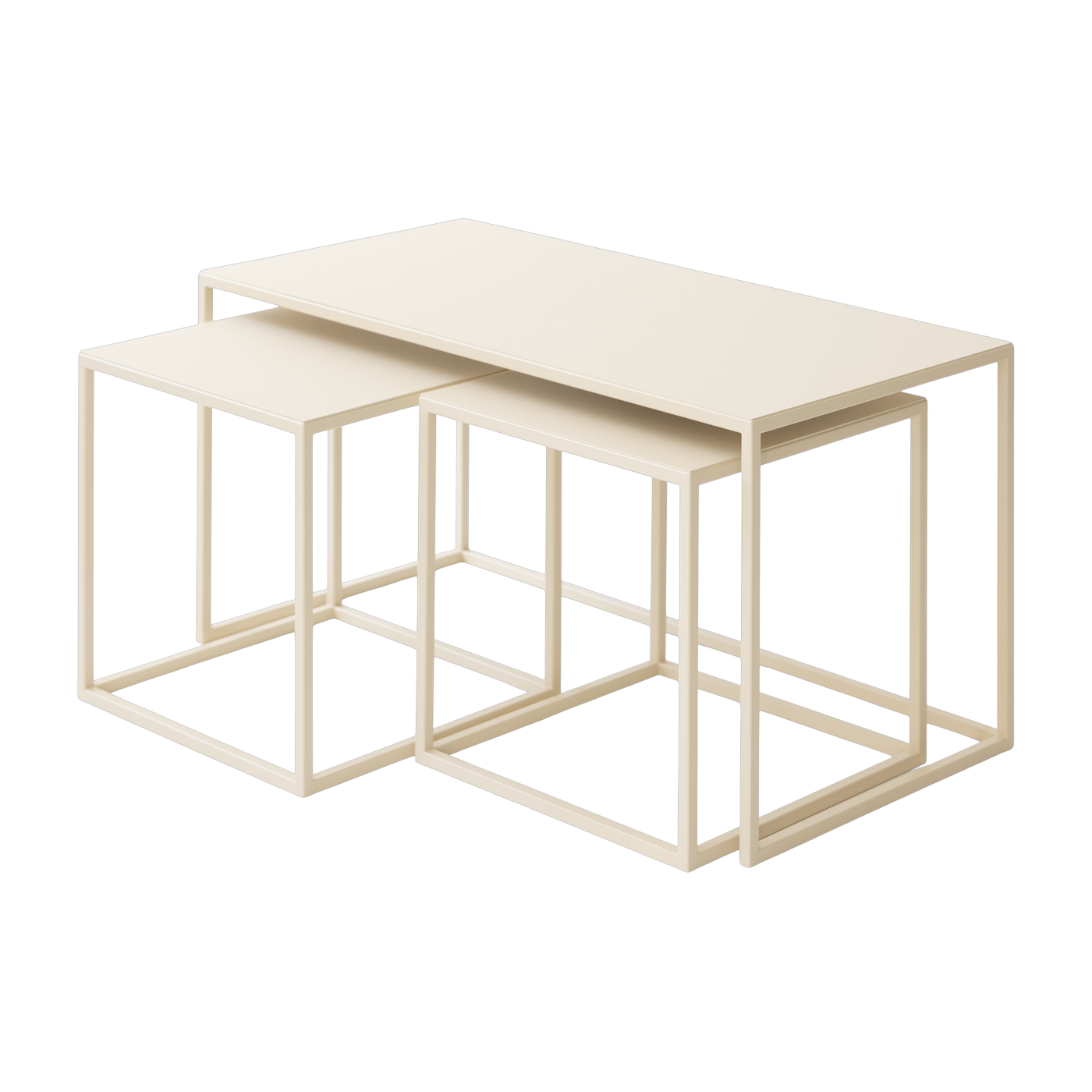 Mesa nido de acero beige anacardo 45x90cm Tre Semina X - Metallbude