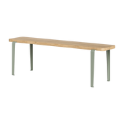 Panca in legno eco-certificato e gambe in acciaio verde eucalipto 140 x 30 cm Lou - TIPTOE