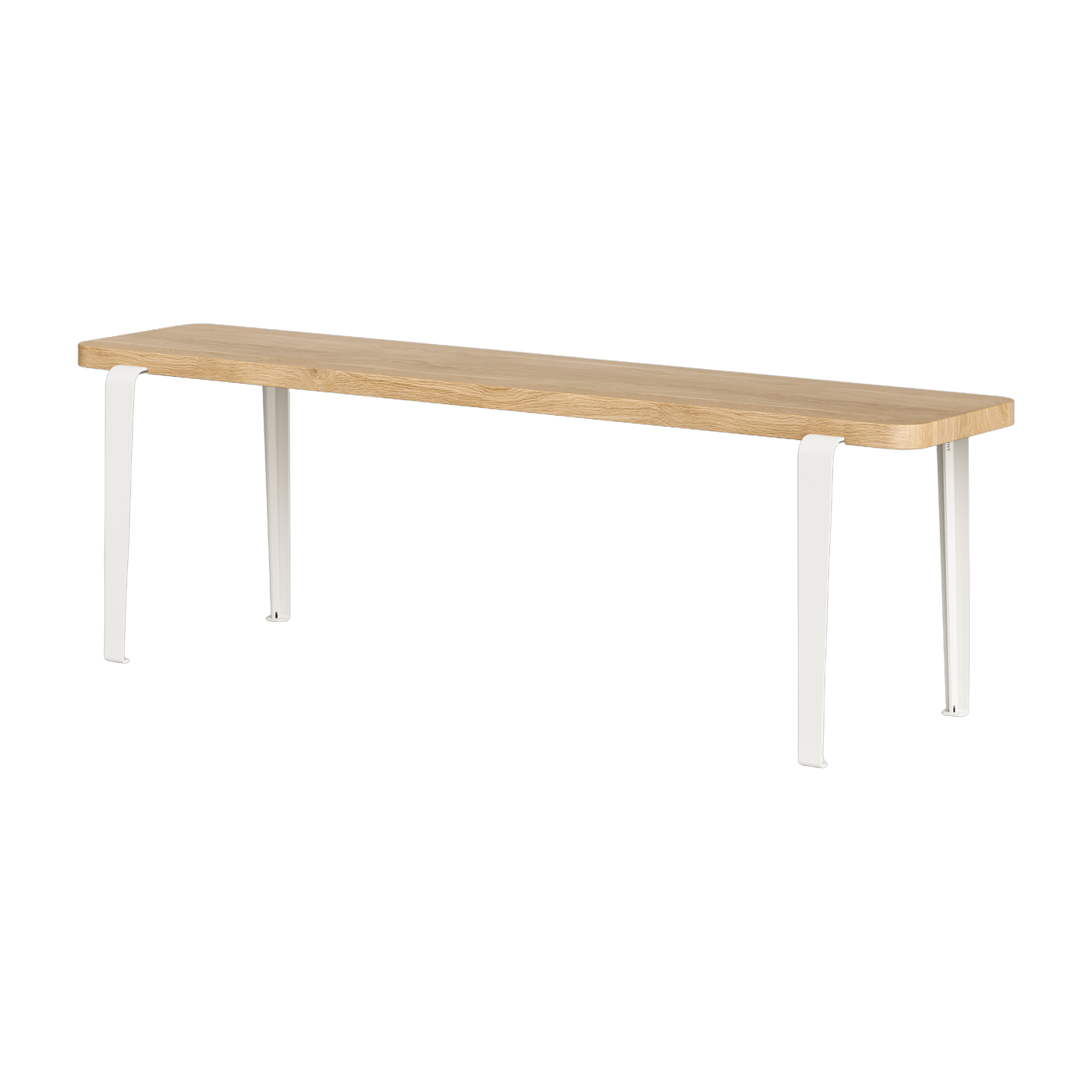 Bench in eco-certified wood and white steel legs nuage 140 x 30 cm Lou - TIPTOE