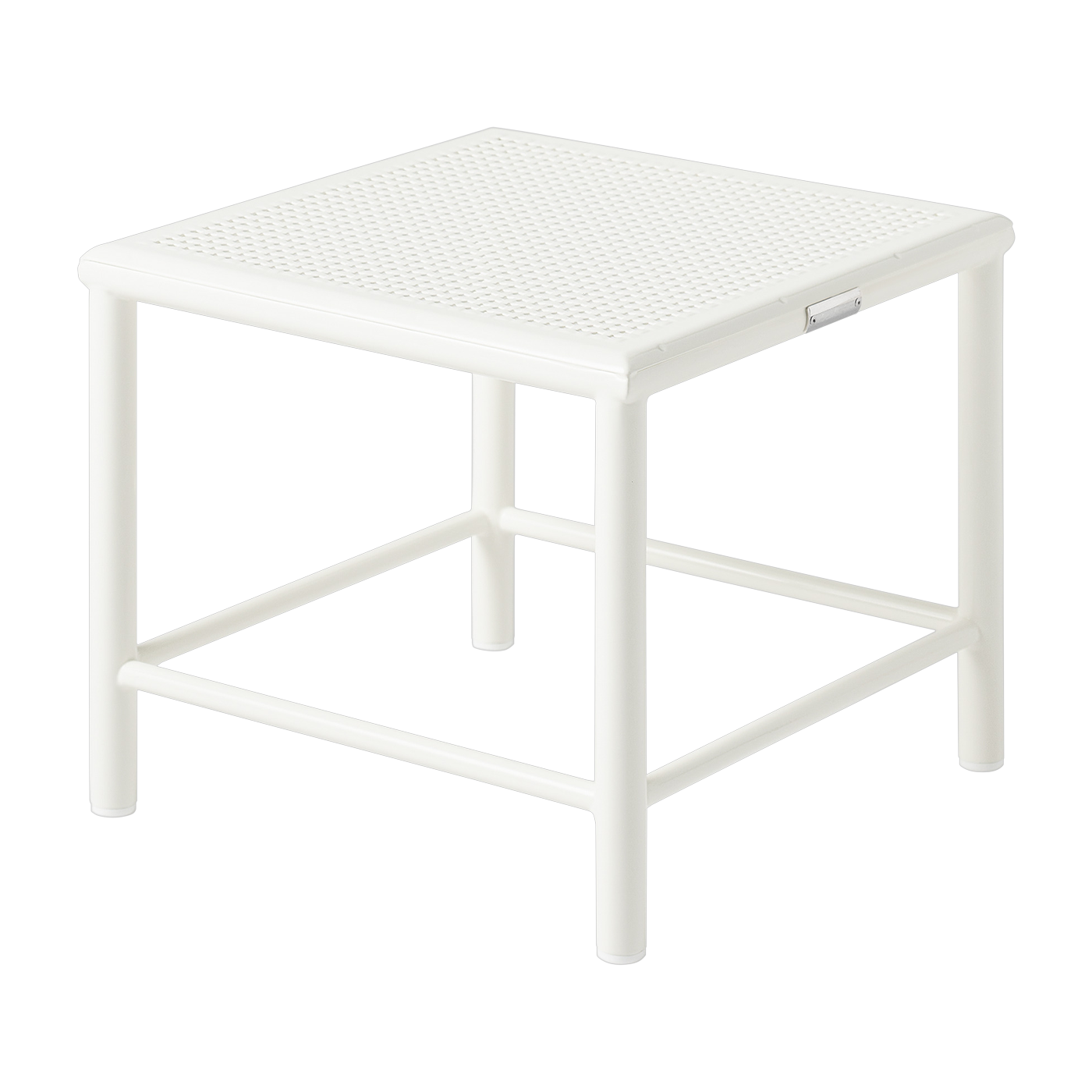 Tabouret carré en acier tressé blanc pur 30cm T37 - Tolix