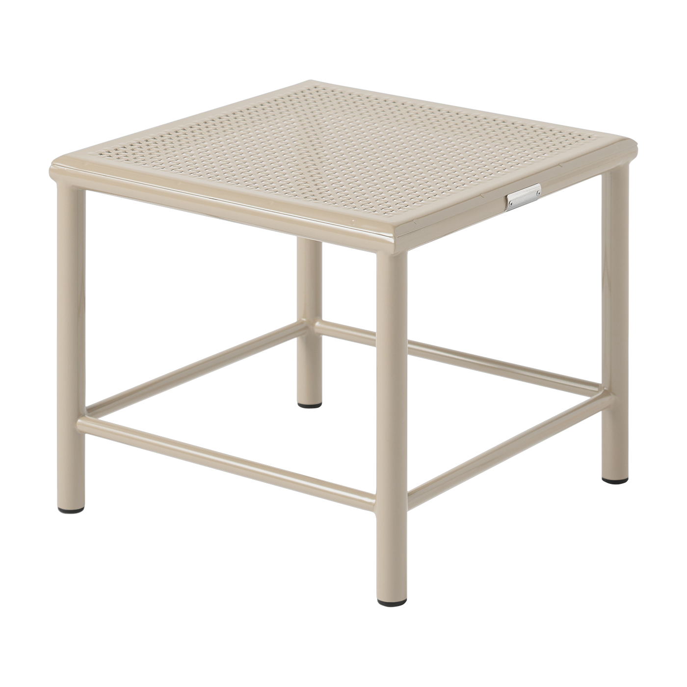 Taburete cuadrado de acero trenzado gris beige 30cm T37 - Tolix
