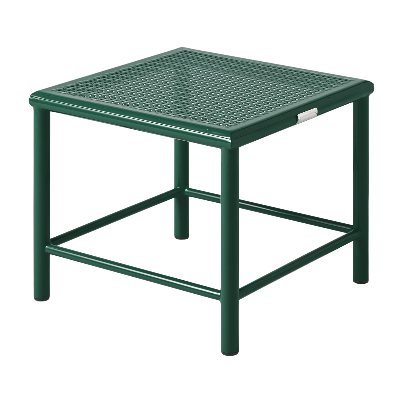 Tabouret carré en acier tressé vert mousse 30cm T37 - Tolix