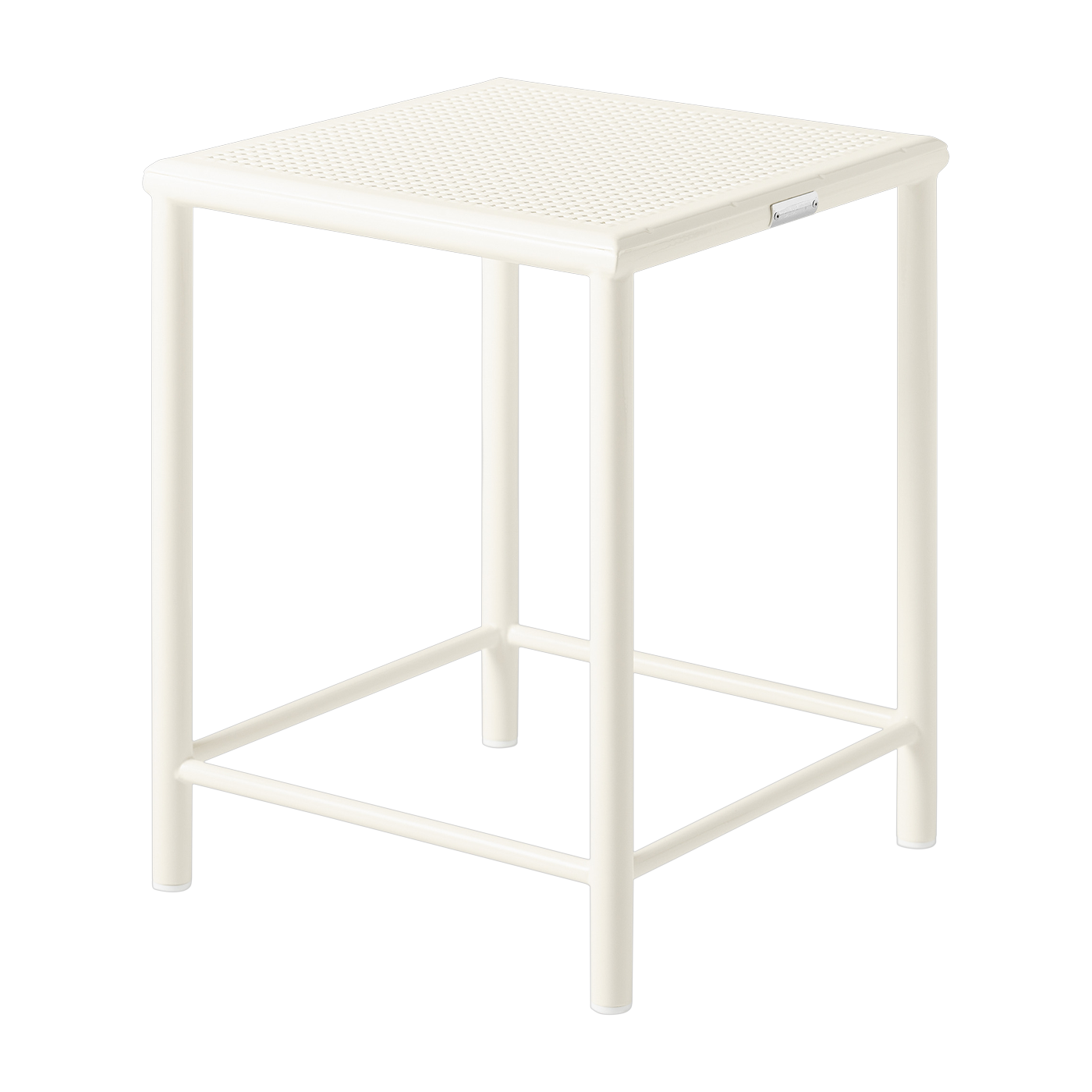 Taburete cuadrado de acero trenzado perla blanca 46cm T37 - Tolix