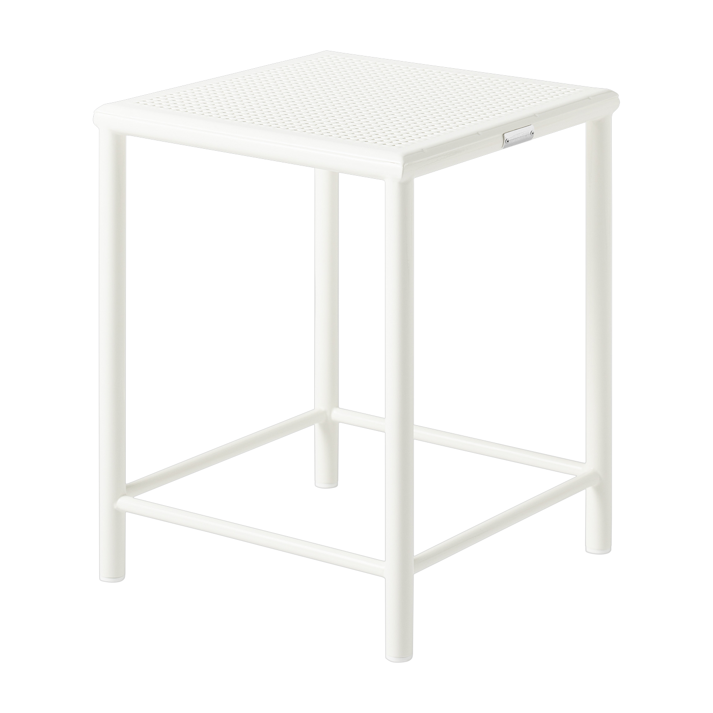 Taburete cuadrado de acero trenzado blanco puro 46cm T37 - Tolix