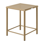 Brown-green braided steel square stool 46cm T37 - Tolix