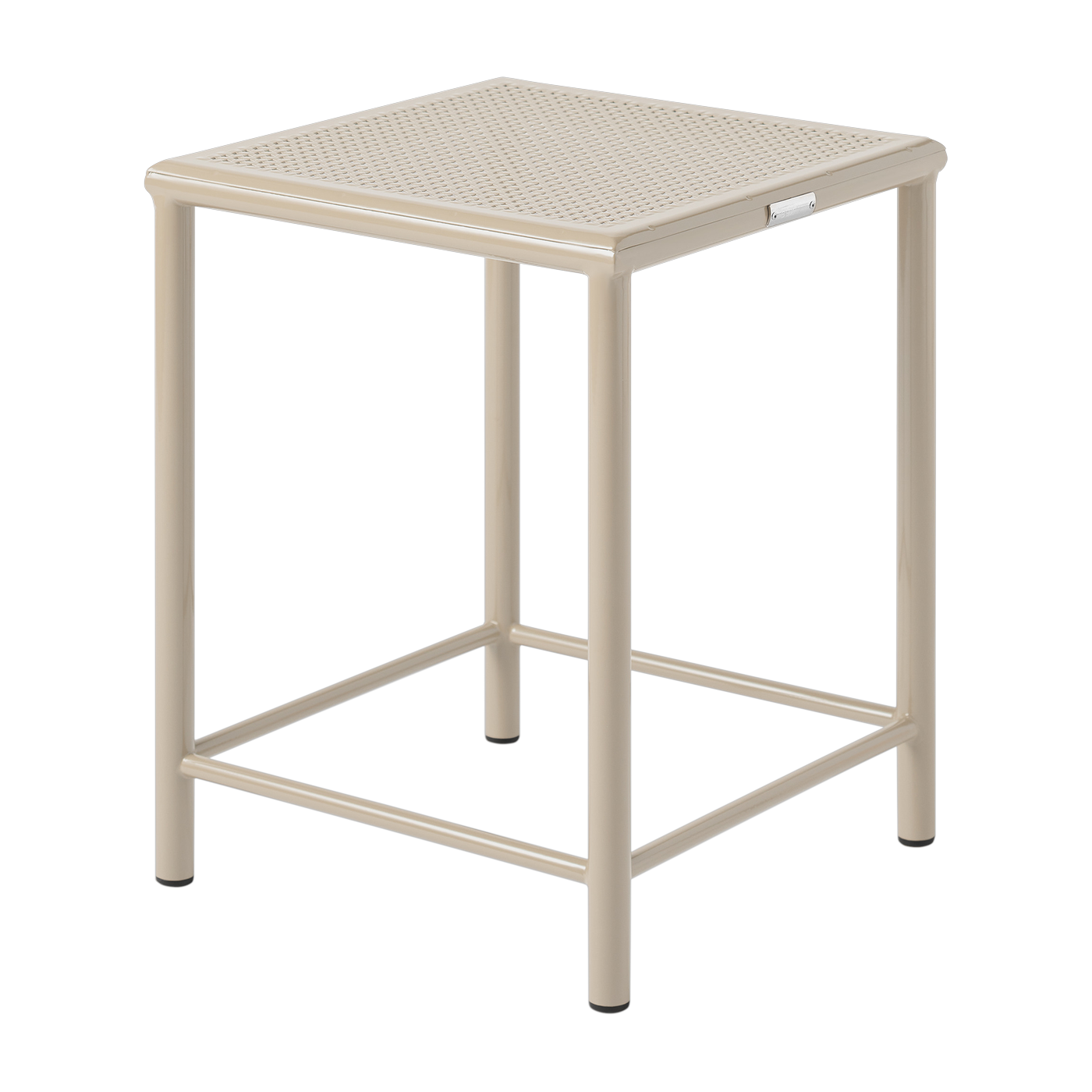 Taburete cuadrado de acero trenzado gris beige 46cm T37 - Tolix