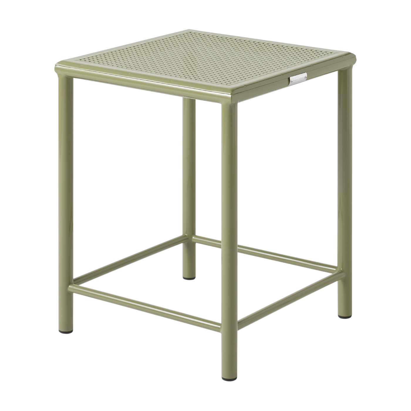 Square woven steel stool green 46cm T37 - Tolix