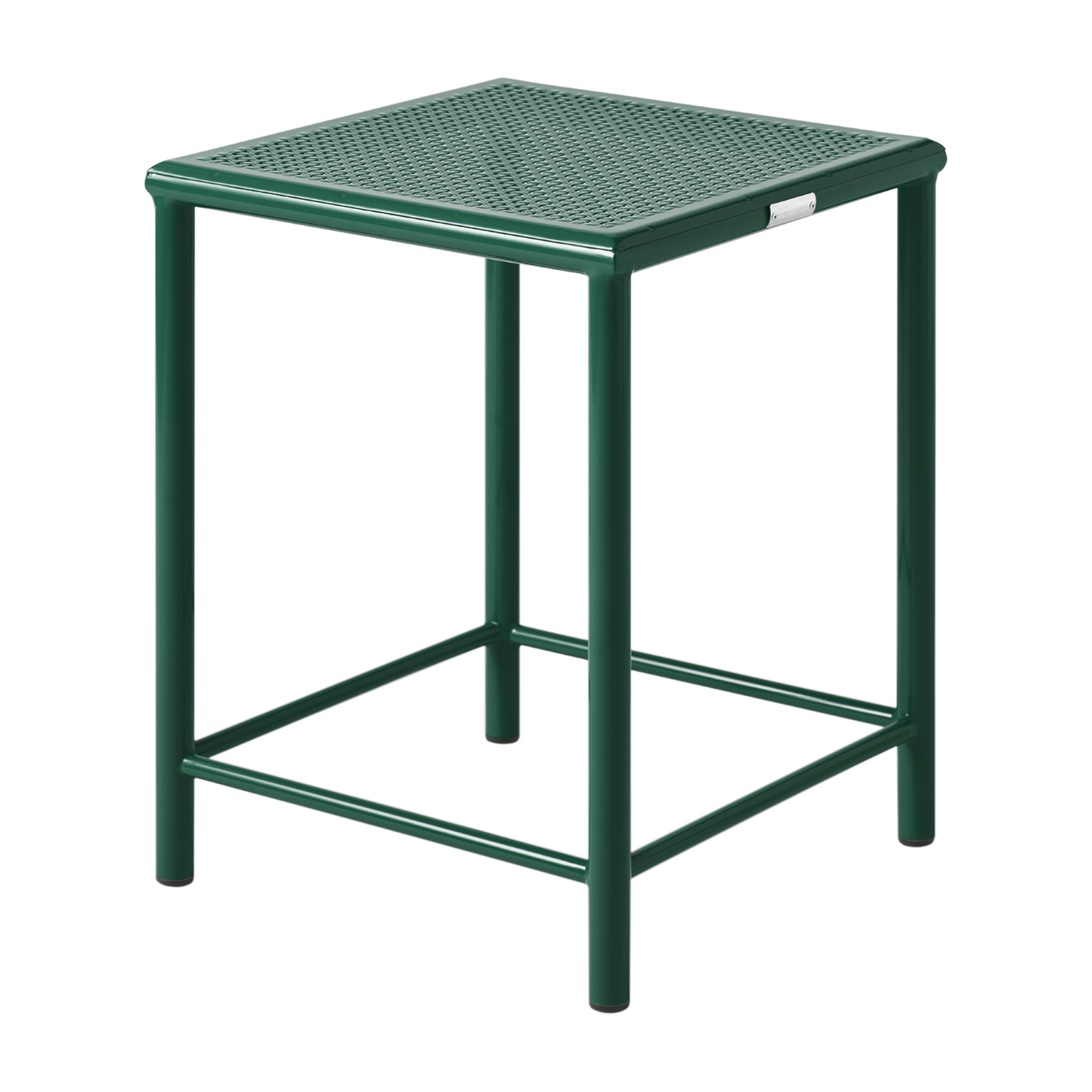 Green braided steel square stool mousse 46cm T37 - Tolix