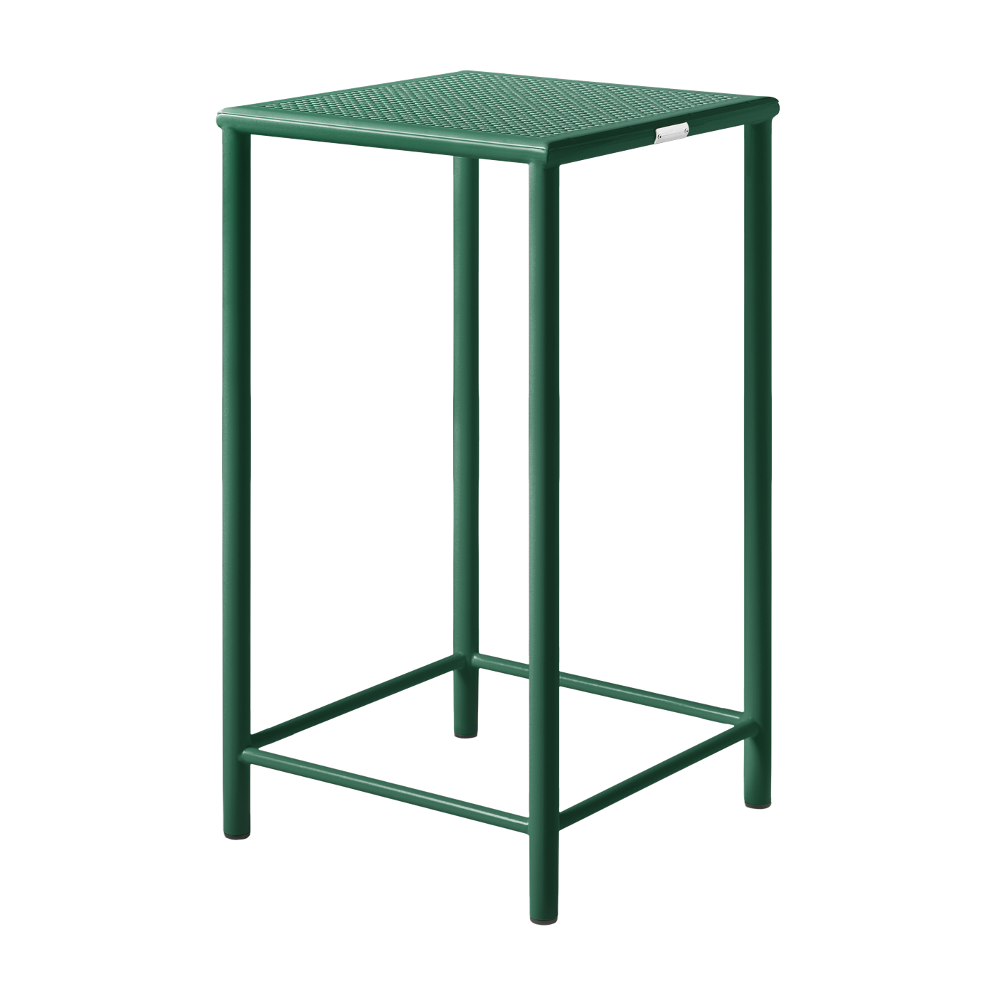 Tabouret de bar carré en acier tressé vert mousse 75cm T37 - Tolix