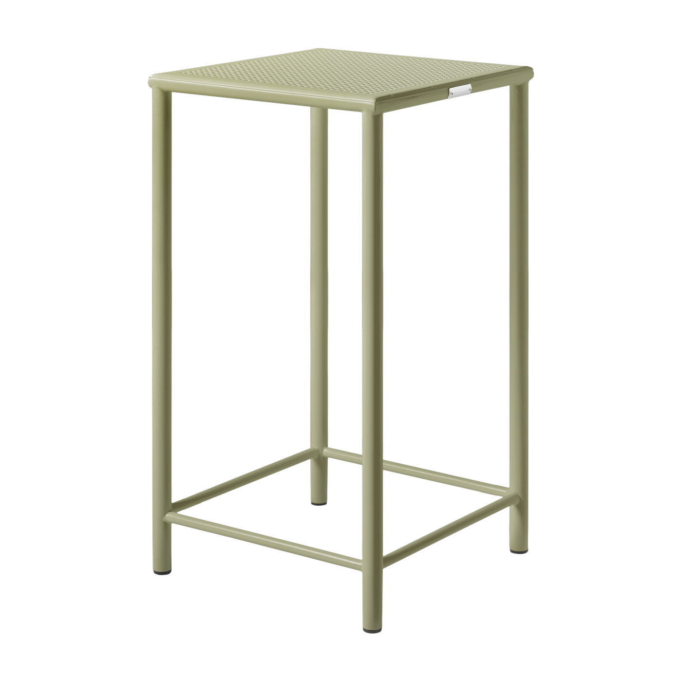 Tabouret de bar carré en acier tressé vert jonc 75cm T37 - Tolix