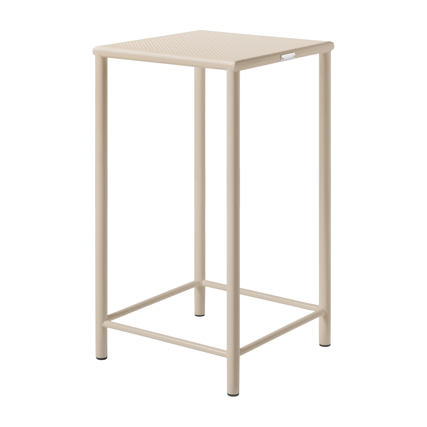 Tabouret de bar carré en acier tressé gris beige 75cm T37 - Tolix