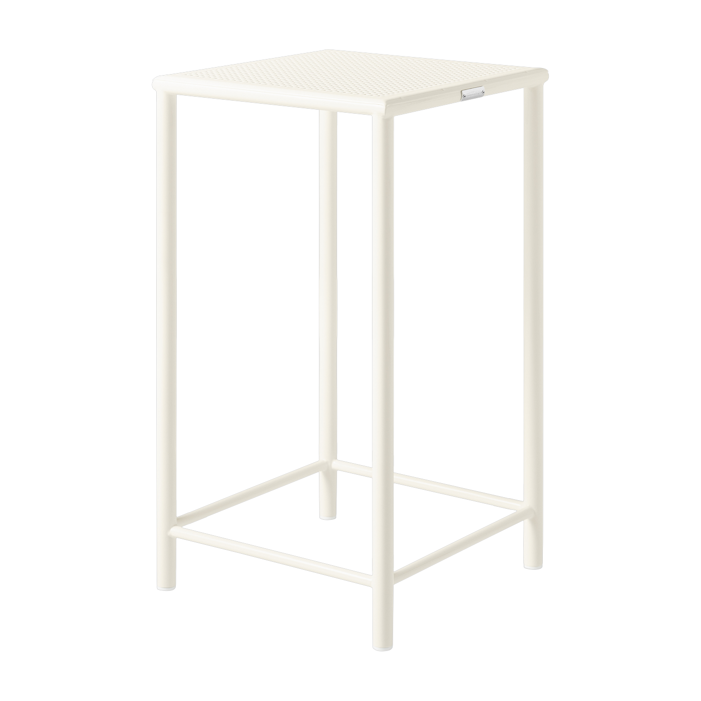 Taburete de bar cuadrado de acero trenzado blanco perla 75cm T37 - Tolix