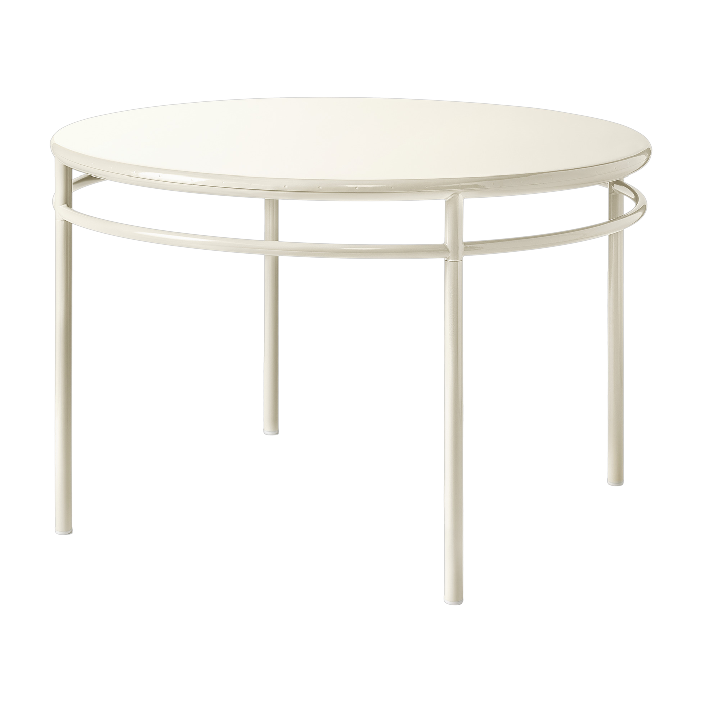 Table à manger ronde en acier blanc perlé 120cm T37 - Tolix