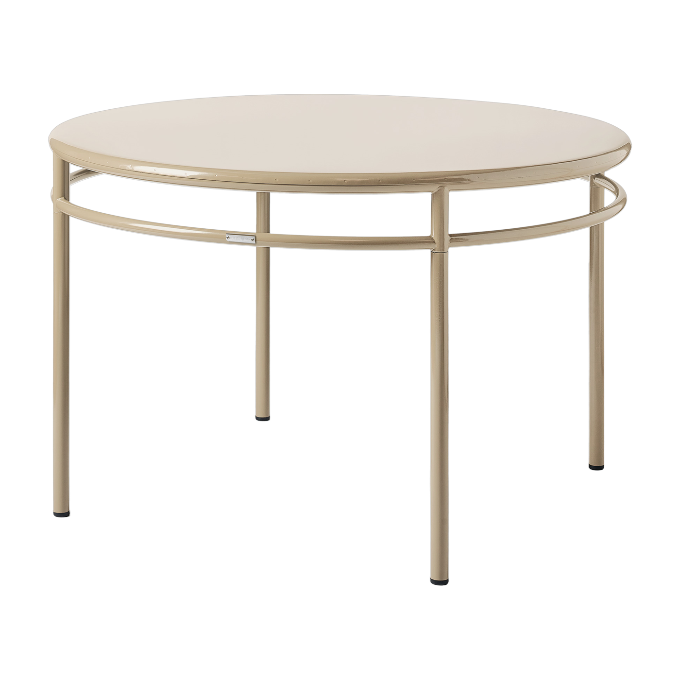 Table à manger ronde en acier gris beige 120cm T37 - Tolix