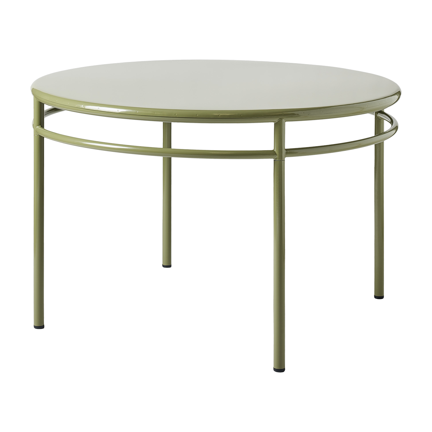Table à manger ronde en acier vert jonc 120cm T37 - Tolix