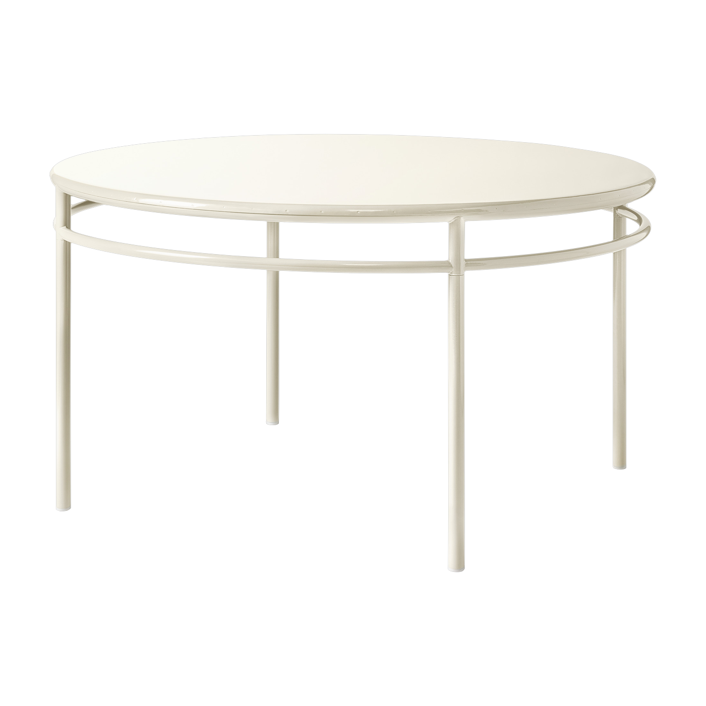 Table à manger ronde en acier blanc perlé 140cm T37 - Tolix