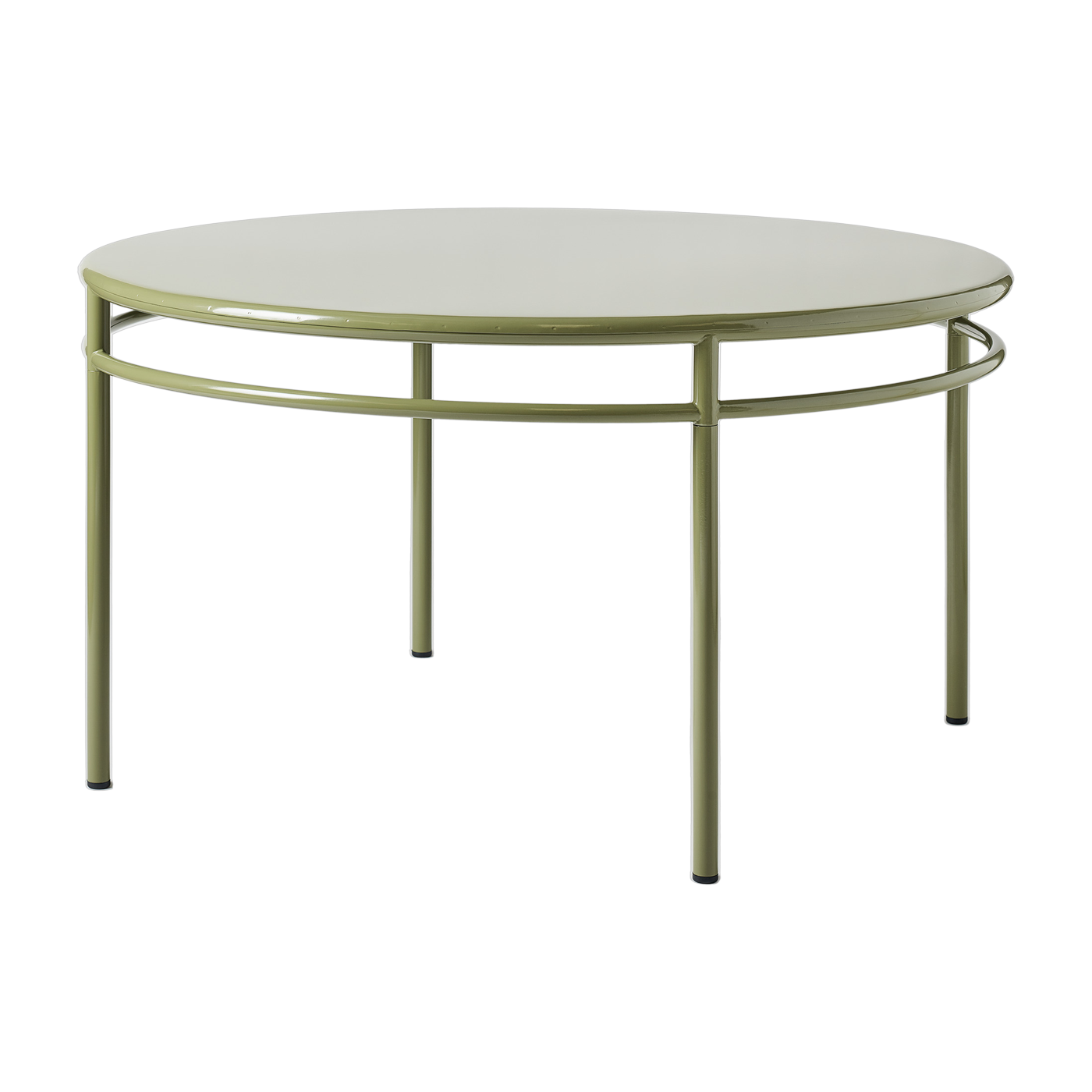 Table à manger ronde en acier vert jonc 140cm T37 - Tolix