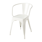 Silla A56 con reposabrazos de acero blanco puro - Tolix