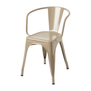 Sedia A56 con braccioli in acciaio grigio-beige - Tolix