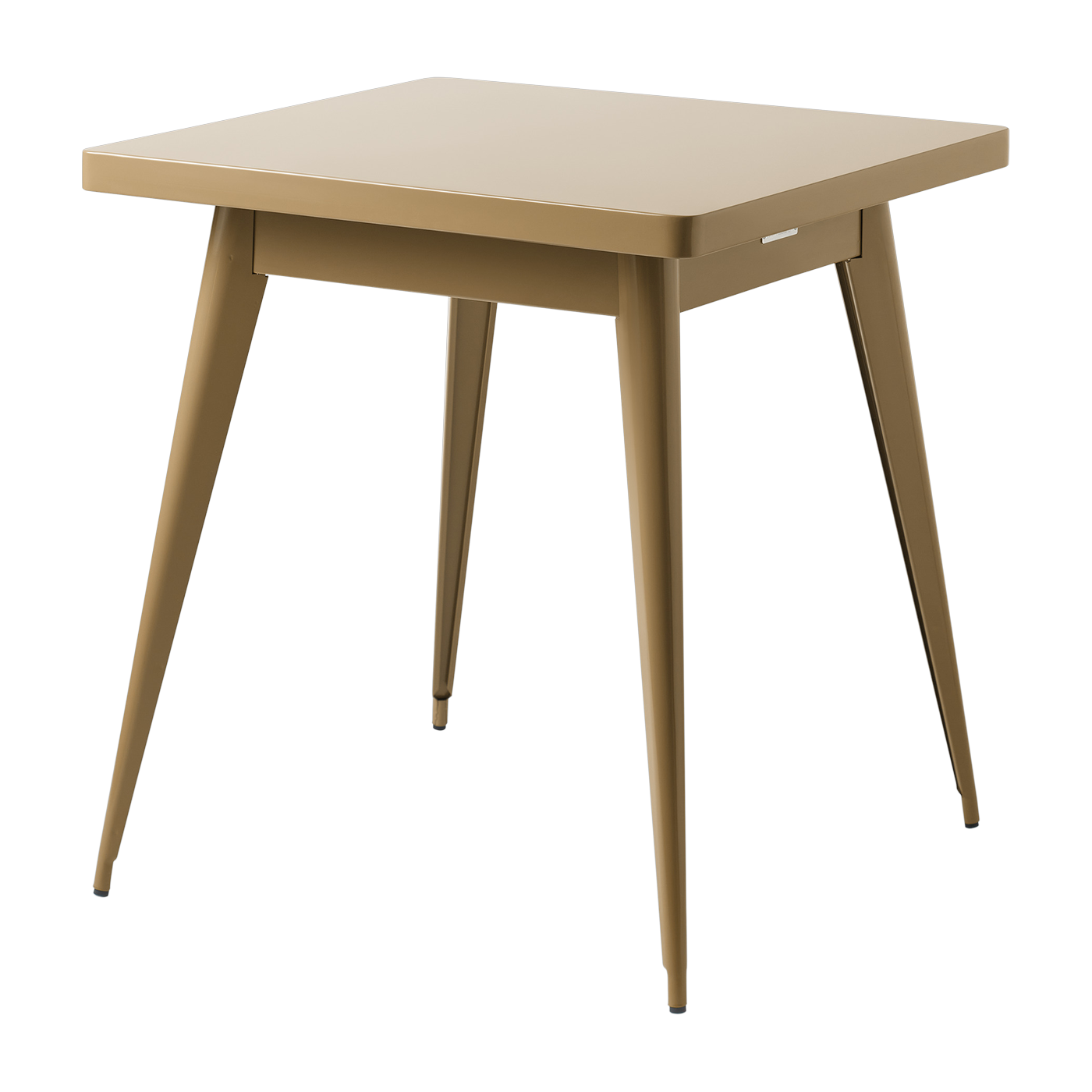 Square dining table in green-brown steel 70x70cm 55 - Tolix