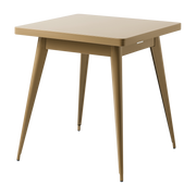 Square dining table in green-brown steel 70x70cm 55 - Tolix