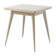 Square steel dining table 70x70cm 55 - grey beige Tolix