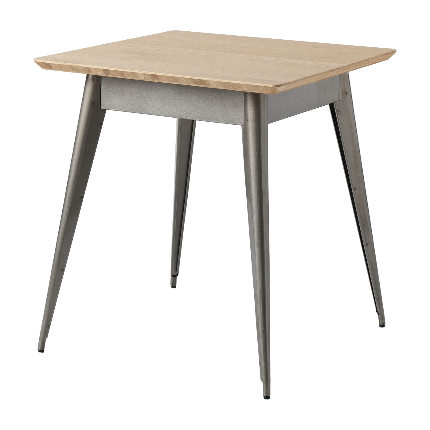 Tavolo da pranzo quadrato in rovere e acciaio verniciato grezzo 70x70cm 55 - - Prezzo Tolix