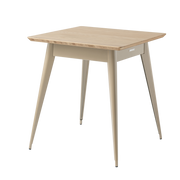 Square oak and steel dining table, beige-grey 70x70cm 55 - Tolix