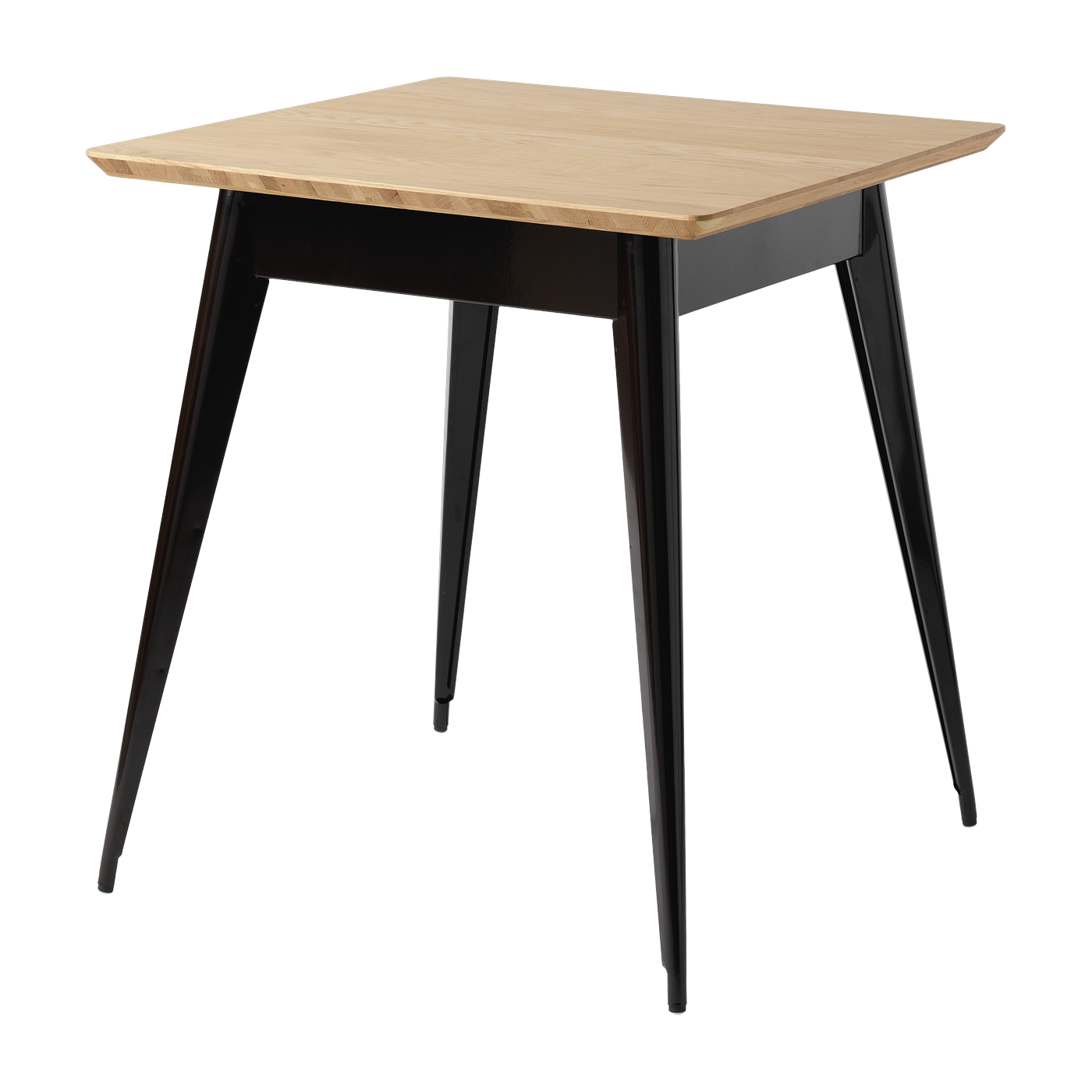 Tavolo da pranzo quadrato in rovere e acciaio nero scuro 70x70cm 55 - - Jean Pauchard Tolix