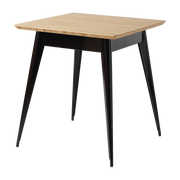 Mesa de comedor cuadrada de roble y acero negro oscuro 70x70cm 55 - - Jean Pauchard Tolix