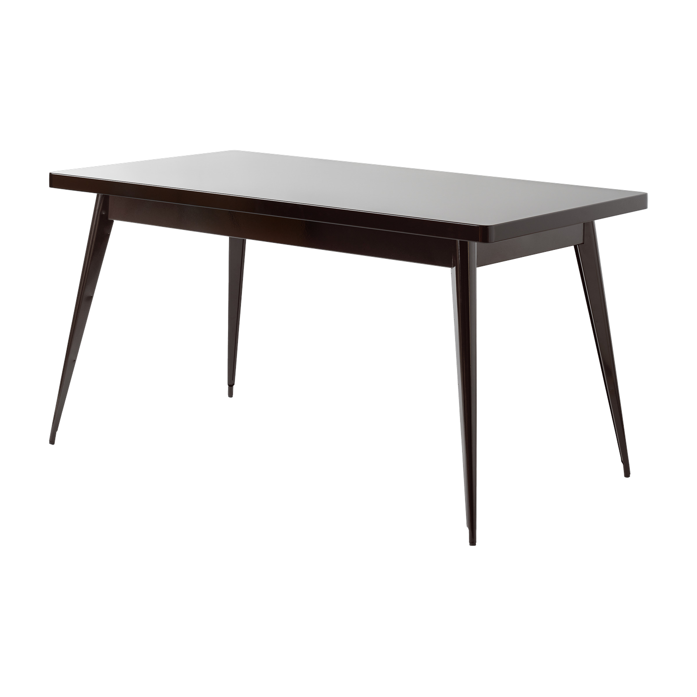 Tavolo rettangolare in acciaio nero marrone 140x80cm 55 - - Jean Pauchard Tolix